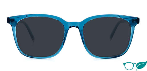 Azure Blue Crystal with Grey Lenses Front Image